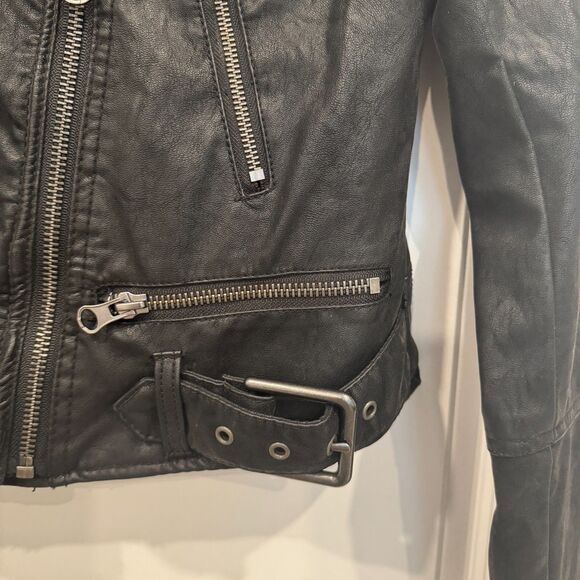 We The Free Felix Faux Vegan Leather Moto Motorcycle Jacket XS Biker - Picture 5 of 8